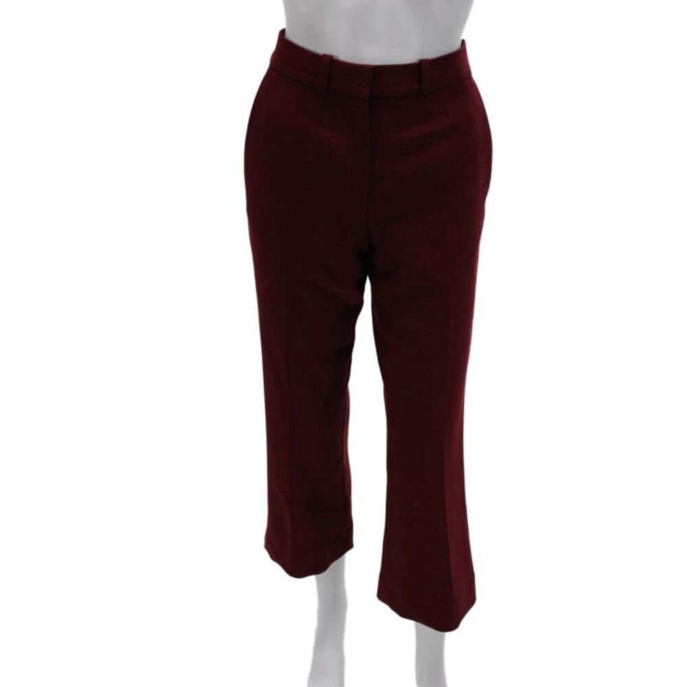 Victoria Victoria Beckham Womens Cropped Pants Red Polyester Size 4